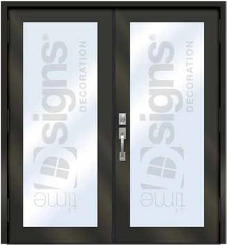 Double door decoration, bronze frame