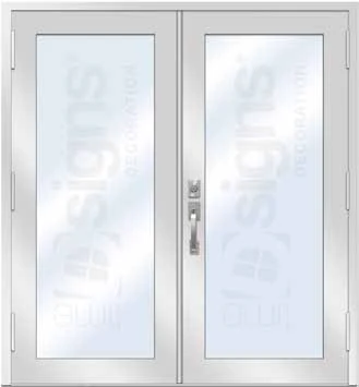 Double door decoration, white frame
